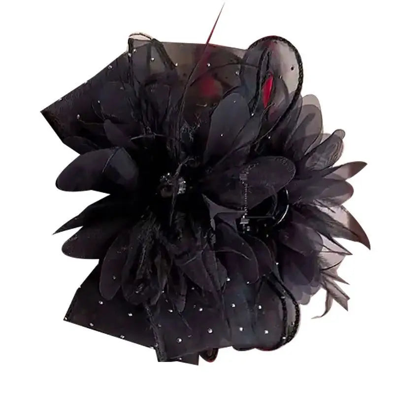 Fashion Exquisite Women Black Hair Accessories Girls Summer Autumn Hair Claws Flower Feather  Female New Headwear Hair Clip