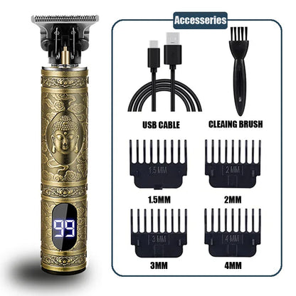 Professional Hair Clippers for Men - Cordless Rechargeable Zero Gapped T-Blade Hair Trimmer Electric Edgers Clippers