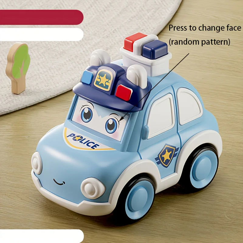 Kids Press & Go Cartoon Car, Simple Manual Operation, Interactive Parent-Child Toy, Ideal Birthday & Christmas Gift