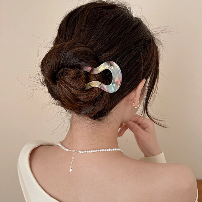1 piece of French braided hair forks, U-shaped curling forks, retro turtle shells, ladies' hairpins, headwear
