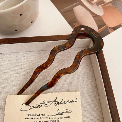 1 piece of French braided hair forks, U-shaped curling forks, retro turtle shells, ladies' hairpins, headwear