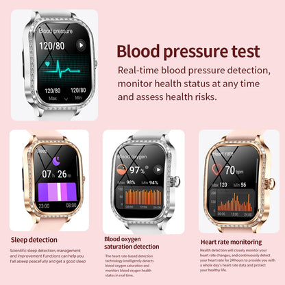 2026 New Women Smart Watch 1.75" HD Display Heart Rate Sport Fitness  Waterproof Bracelet BT Call Smartwatch For Android IOS