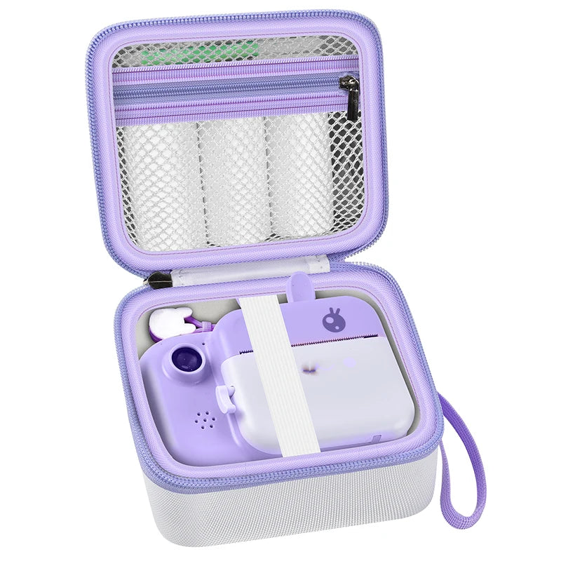 Kids Instant Print Camera Case (CASE ONLY) | Hard Storage Bag for Toddler Digital Print Cameras, Shockproof Travel Organizer for