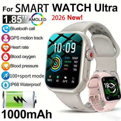 2026 New For Xiaomi Smart Watch Men Women 1.83-Inch HD AMOLED Full Touch Screen IP68 Waterproof Bluetooth Call SmartWatch Man